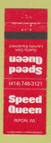 Matchbook Cover - Speed Queen Laundry Equipment Ripon WI