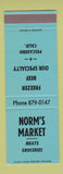 Matchbook Cover - Norm's Market Grocery Pescadero CA SAMPLE WEAR
