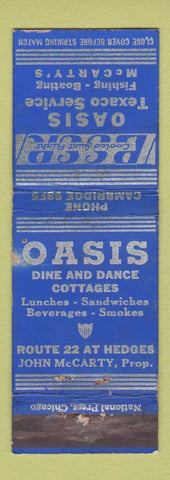 Matchbook Cover - Oasis Texaco oil gas  WORN