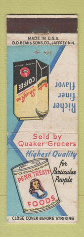Matchbook Cover - Penn Treaty Foods Shurfine Grocery