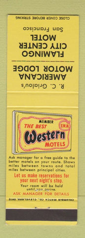 Matchbook Cover - Best Western Flamingo City Center Motel San Francisco CA