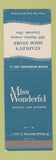 Matchbook Cover - Miss Wonderful Women's Shoes Stahley's Cincinnati OH