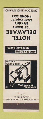 Matchbook Cover - Hotel Delaware Muncie IN
