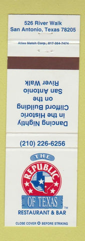 Matchbook Cover - Republic of Texas Restaurant San Antonio TX