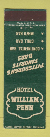Matchbook Cover - Hotel William Penn Pittsburgh PA