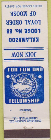 Matchbook Cover - Matchbook Cover Moose Lodge Kalamazoo MI