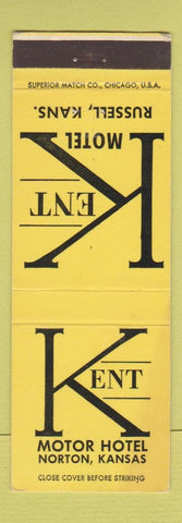 Matchbook Cover - Kent Motor Hotel Norton Russell KS
