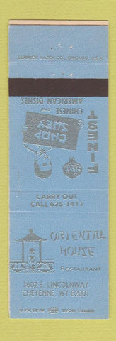Matchbook Cover - Oriental House Restaurant Cheyenne WY