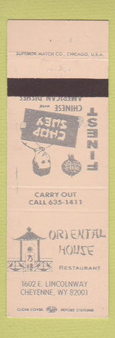 Matchbook Cover - Oriental House Restaurant Cheyenne WY
