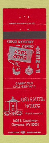 Matchbook Cover - Oriental House Restaurant Cheyenne WY
