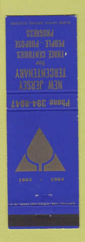 Matchbook Cover - New Jersey Tercentenary NJ 1964