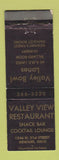 Matchbook Cover - Valley View Restaurant bowling Newark OH WEAR