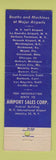 Matchbook Cover - Airport Sales Travel Insurance