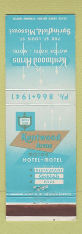 Matchbook Cover - KEntwood Arms Motor Hotel Springfield MO
