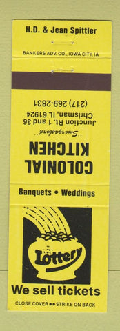 Matchbook Cover - Colonial Kitchen Chrisman IL
