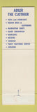 Matchbook Cover - Adler Clothes Philadelphia PA military uniforms