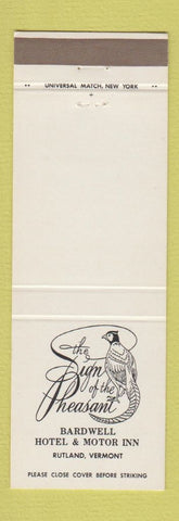 Matchbook Cover - Sign of the Pheasant Bardwell Hotel Rutland VT