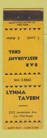 Matchbook Cover - Lyman Tavern New York City?