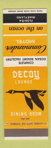 Matchbook Cover - Commander Motel Riviera Beach FL Ocean City MD
