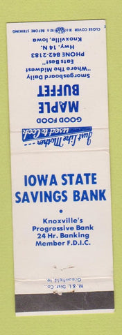 Matchbook Cover - Maple Buffet Iowa State Savings Knoxville IA