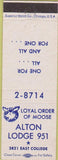 Matchbook Cover - Matchbook Cover Moose Lodge Alton Godfrey IL