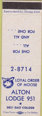 Matchbook Cover - Matchbook Cover Moose Lodge Alton Godfrey IL