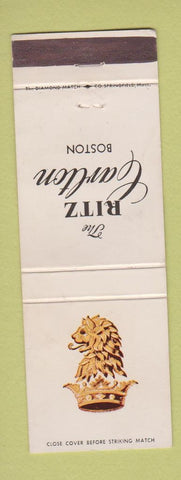 Matchbook Cover - Ritz Carlton Hotel Boston MA WEAR