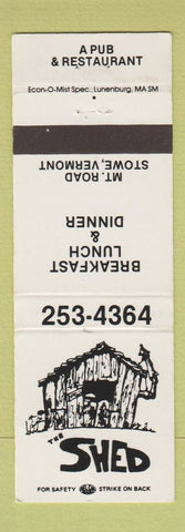 Matchbook Cover - The Shed Restaurant Stowe VT