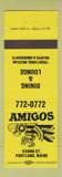 Matchbook Cover - Amigos Mexican Restaurant Portland ME