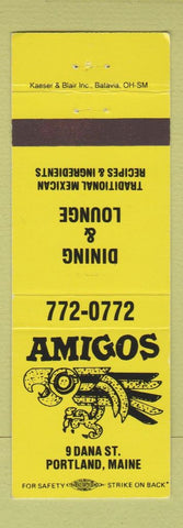 Matchbook Cover - Amigos Mexican Restaurant Portland ME