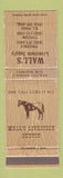 Matchbook Cover - Walt's Livestock Supply Phoenix Tucson AZ WORN