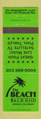 Matchbook Cover - Beach Bar Grill Denver Colorado