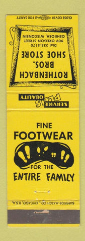 Matchbook Cover - Rothenbach Bros Shoes Oshkosh WI
