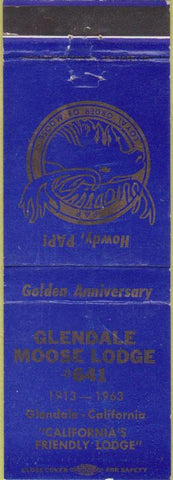Matchbook Cover - Matchbook Cover Moose Lodge Glendale CA