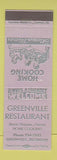 Matchbook Cover - Greenville Restaurant MI