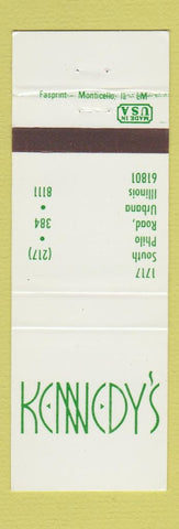 Matchbook Cover - Kennedy's Restaurant? Urbana IL