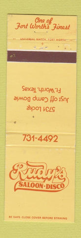 Matchbook Cover - Rudy's Saloon Disco Fort Worth TX