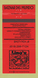 Matchbook Cover - Lino's Restaurant Italian San Diego CA 30 Strike