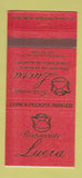 Matchbook Cover - Ristorante Lucia Boston MA Italian 30 Strike