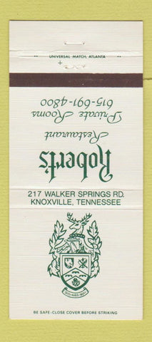 Matchbook Cover - Robert's Restaurant Knoxville TN 30 Strike