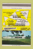 Matchbook Cover - Moss Lumber Sharon PA Andover NH Greenville PA 40 Strike