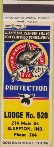 Matchbook Cover - Matchbook Cover Moose Lodge Bluffton IN sAMPLE