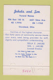 Matchbook Cover - Jakubs and Son Funeral Home Cleveland OH #2 40 Strike