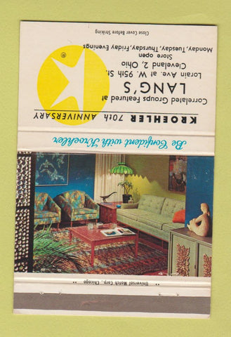 Matchbook Cover - Kroehler Furniture Lang's Cleveland OH 40 Strike