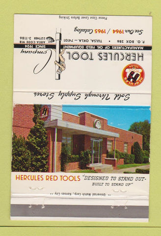 Matchbook Cover - Hercules Tool Company Tulsa OK 1965 40 Strike
