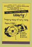Matchbook Cover - Alfred's Valley Electric Tool Sepulveda CA 40 Strike