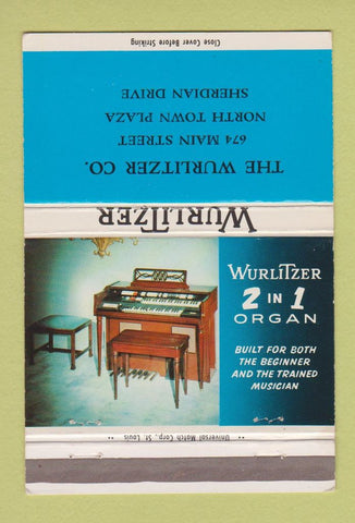 Matchbook Cover - Wurlitzer Organ  40 Strike