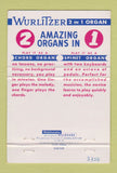 Matchbook Cover - Wurlitzer Organ  40 Strike