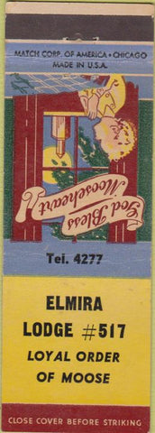 Matchbook Cover - Matchbook Cover Moose Lodge Elmira NY