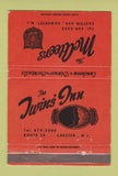 Matchbook Cover - McAteers Somerset NJ Chester Twins' Inn WEAR 40 Strike